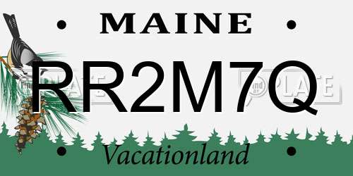 RR2M7Q Maine License Plate