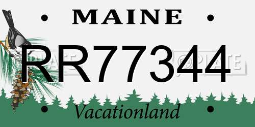 RR77344 Maine License Plate