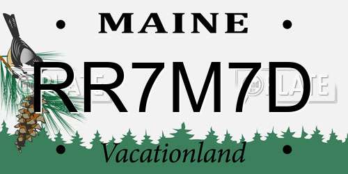 RR7M7D Maine License Plate