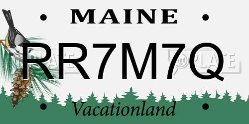 RR7M7Q Maine License Plate