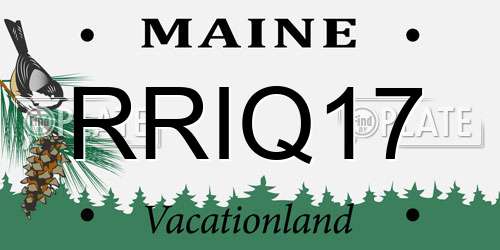 RRIQ17 Maine License Plate