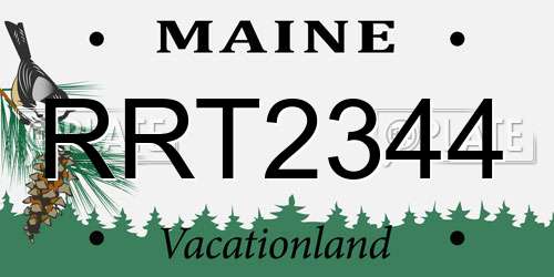 RRT2344 Maine License Plate