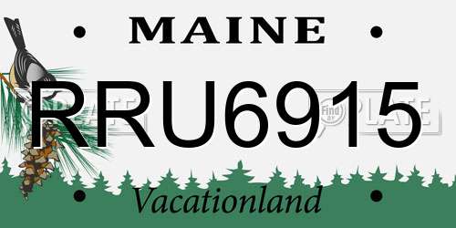 RRU6915 Maine License Plate