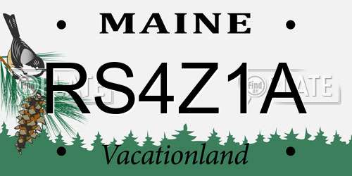 RS4Z1A Maine License Plate