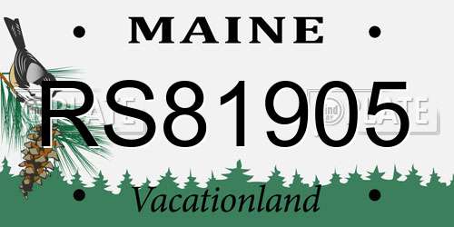 RS81905 Maine License Plate