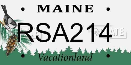 RSA214 Maine License Plate