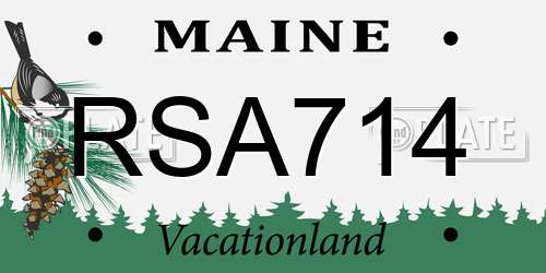 RSA714 Maine License Plate