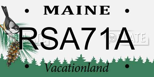 RSA71A Maine License Plate