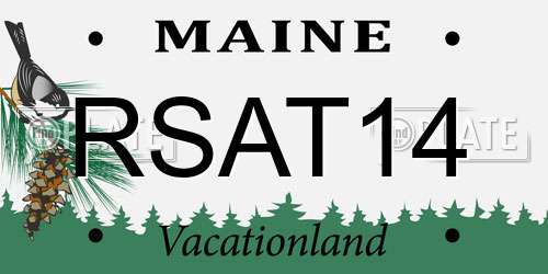 RSAT14 Maine License Plate