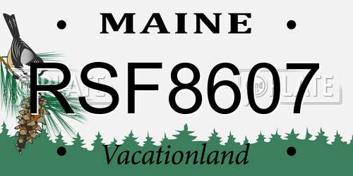 RSF8607 Maine License Plate