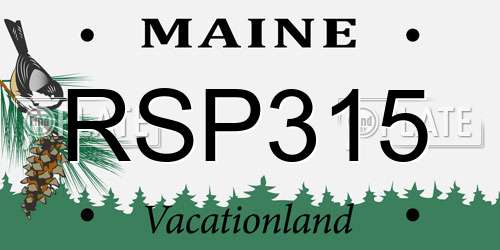 RSP315 Maine License Plate