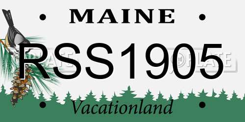 RSS1905 Maine License Plate