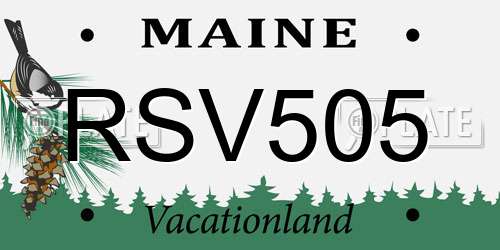 RSV505 Maine License Plate