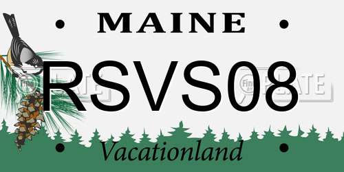 RSVS08 Maine License Plate