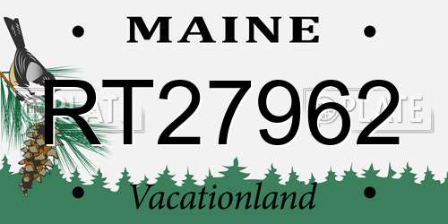 RT27962 Maine License Plate