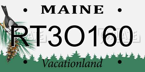 RT3O160 Maine License Plate