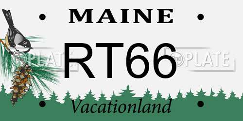 RT66 Maine License Plate