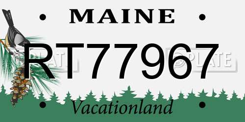RT77967 Maine License Plate