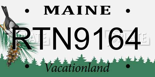 RTN9164 Maine License Plate