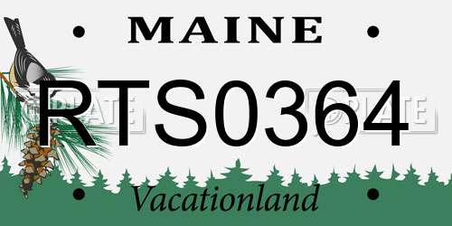 RTS0364 Maine License Plate