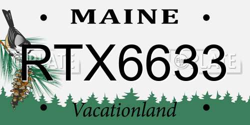 RTX6633 Maine License Plate