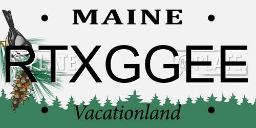 RTXGGEE Maine License Plate