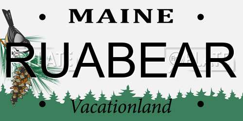 RUABEAR Maine License Plate