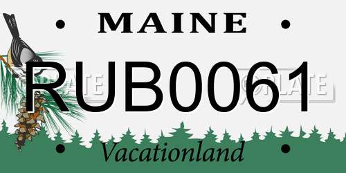 RUB0061 Maine License Plate