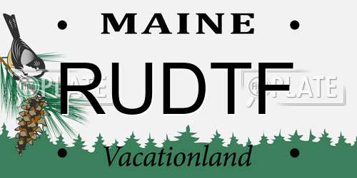 RUDTF Maine License Plate