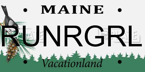 RUNRGRL Maine License Plate