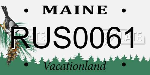 RUS0061 Maine License Plate