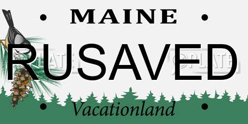 RUSAVED Maine License Plate