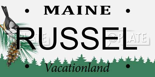 RUSSEL Maine License Plate