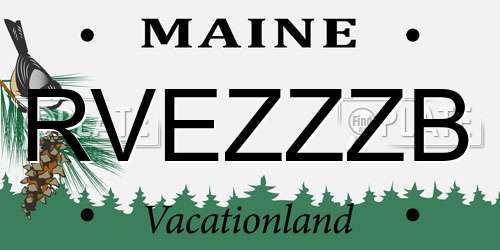 RVEZZZB Maine License Plate