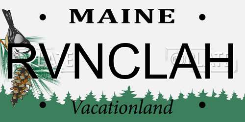 RVNCLAH Maine License Plate