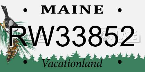 RW33852 Maine License Plate