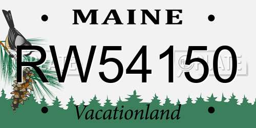 RW54150 Maine License Plate