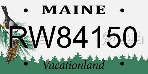 RW84150 Maine License Plate