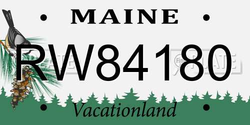 RW84180 Maine License Plate