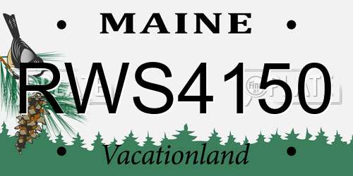 RWS4150 Maine License Plate