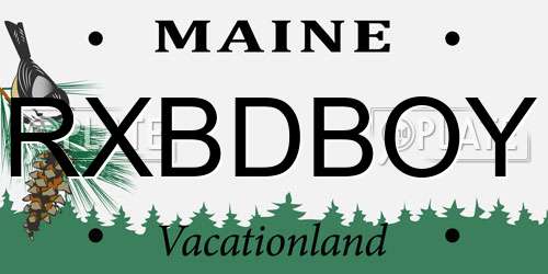 RXBDBOY Maine License Plate
