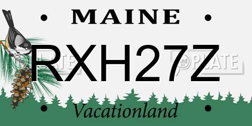 RXH27Z Maine License Plate