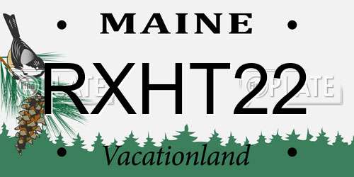 RXHT22 Maine License Plate