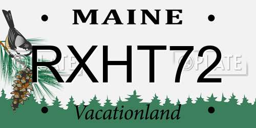 RXHT72 Maine License Plate