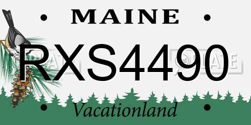 RXS4490 Maine License Plate