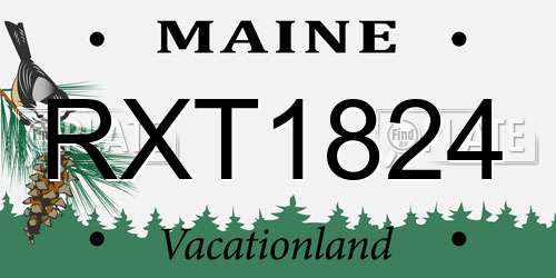 RXT1824 Maine License Plate