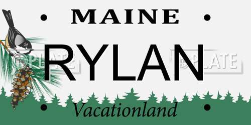 RYLAN Maine License Plate
