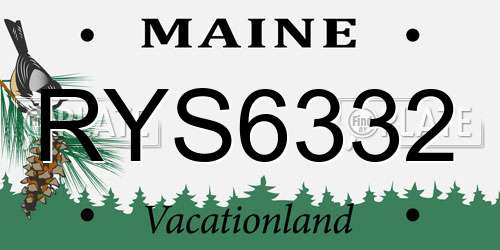 RYS6332 Maine License Plate