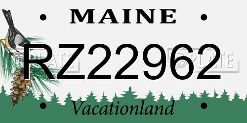 RZ22962 Maine License Plate