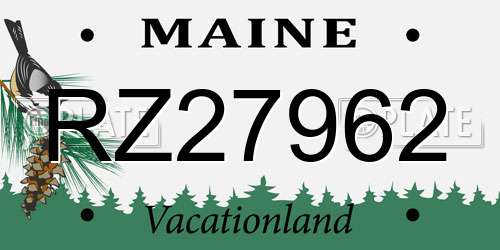 RZ27962 Maine License Plate